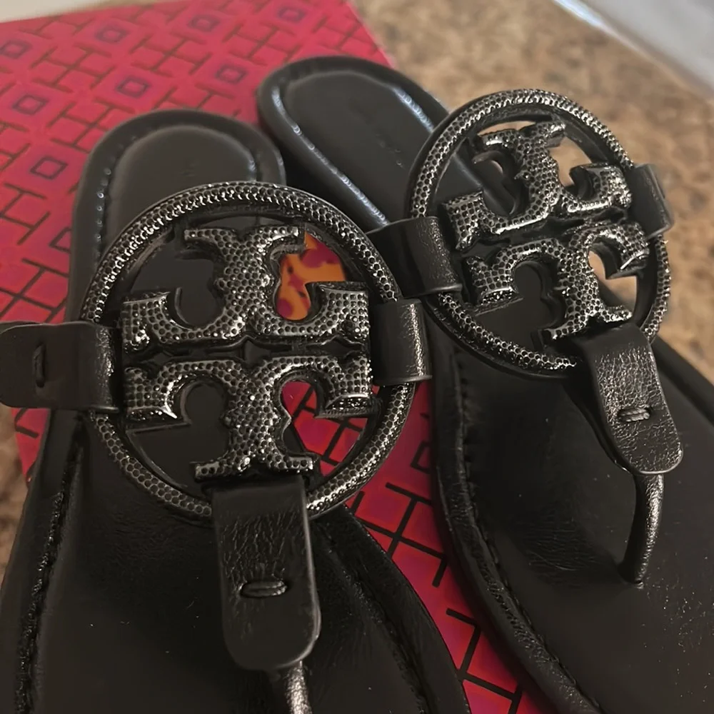New Tory Burch Miller Pave Leather Sandal - Picture 11 of 13